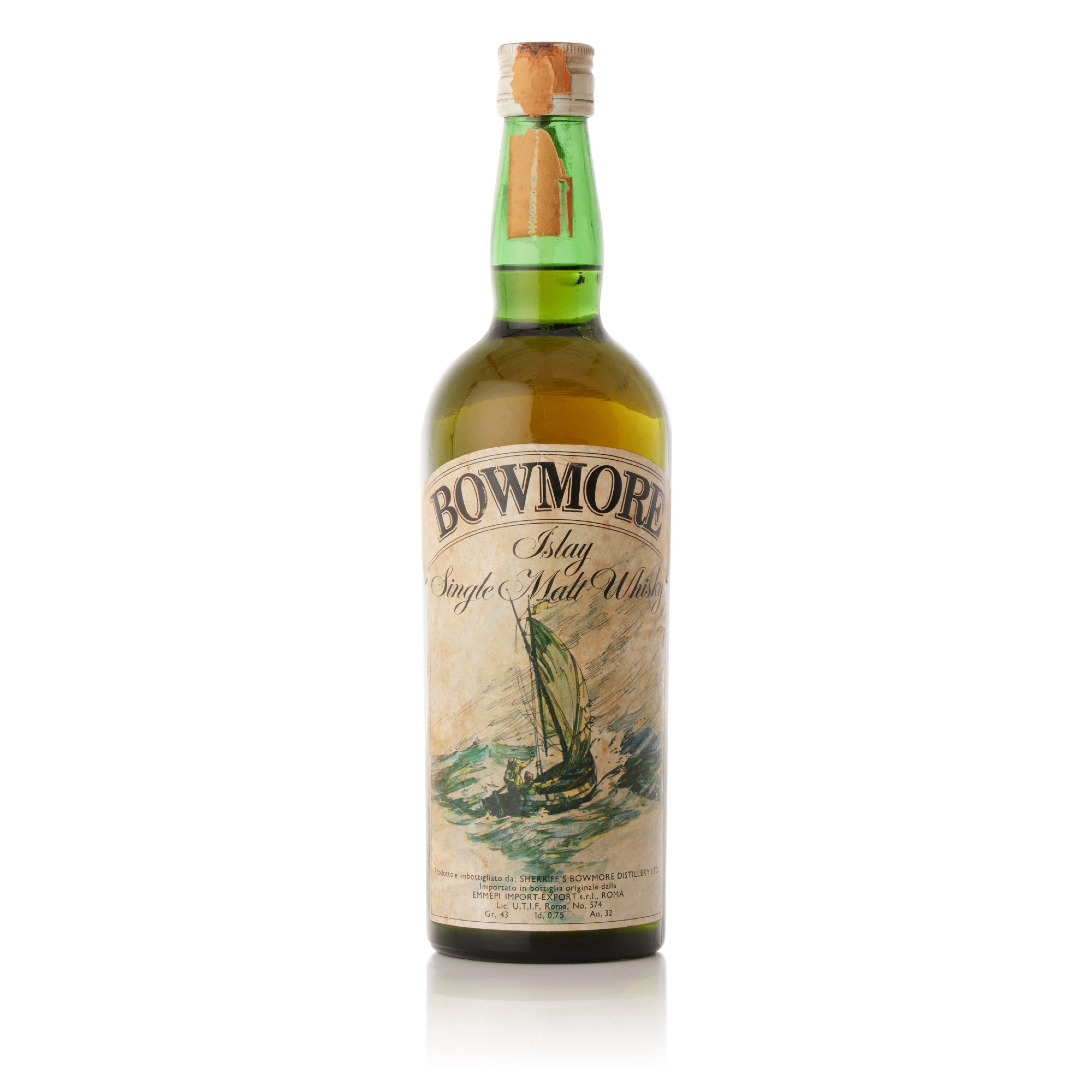 Bowmore Sherriff's Ship Label 75 proof NV (1 BT75) | Finest and