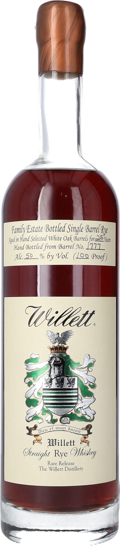 View full screen - View 1 of Lot 5466. Willett Family Estate Single Barrel Rye 25 Year Old 100 proof NV (1 BT75).