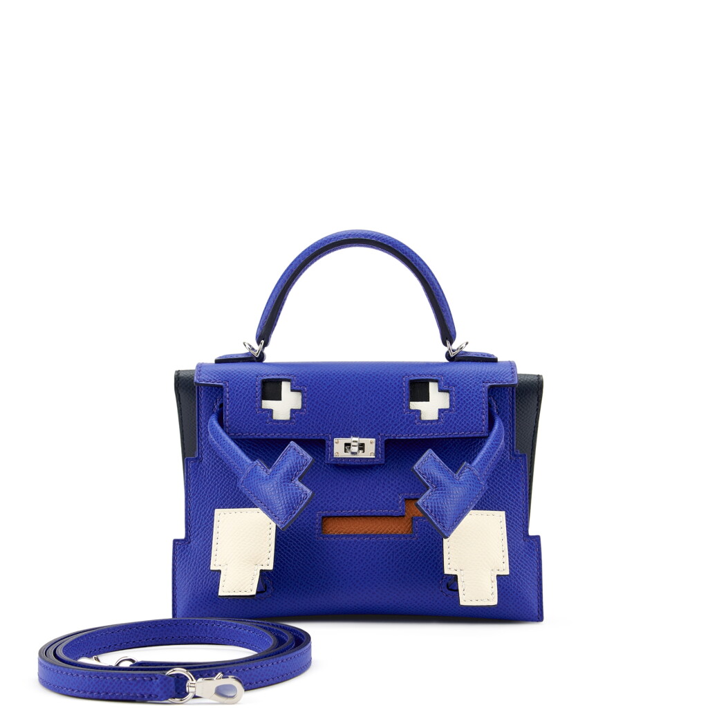 View full screen - View 1 of Lot 6104. Limited Edition Bleu Royal, Nata, Gold and Bleu Indigo Epsom Quelle Idole Kelly Doll Picto Palladium Hardware, 2022.
