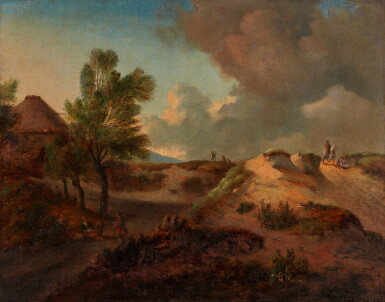 View full screen - View 1 of Lot 344. Dune landscape with travellers.