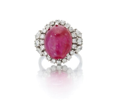 View full screen - View 1 of Lot 91. Ruby and diamond ring (Anello con rubino e diamanti).