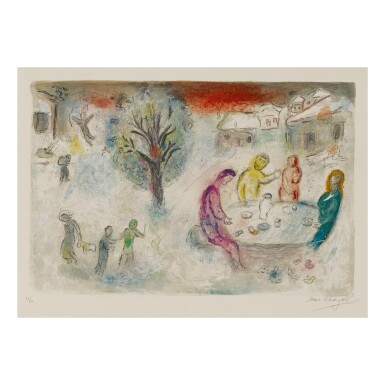 View full screen - View 1 of Lot 86. MARC CHAGALL | THE MEAL AT DRYAS'S HOUSE (M. 334; SEE C. BKS. 46).