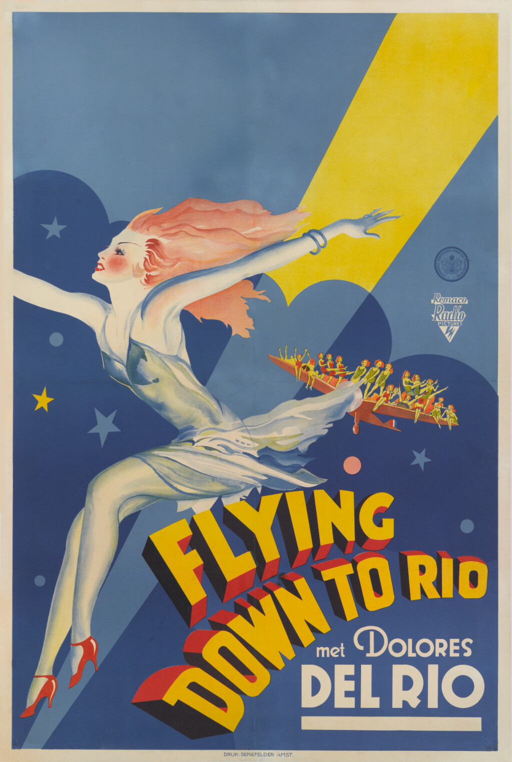 View full screen - View 1 of Lot 71. Flying Down to Rio (1933) poster, Dutch.