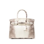 Blanc Matte Himalaya Niloticus Crocodile Birkin 30 Palladium Hardware, 2015