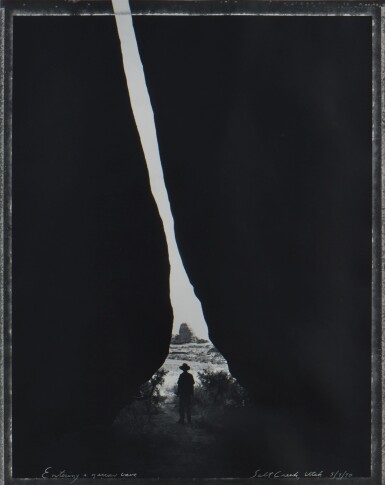 View full screen - View 1 of Lot 635. Entering a Narrow Cave, Salt Creek, Utah 5/9/90.