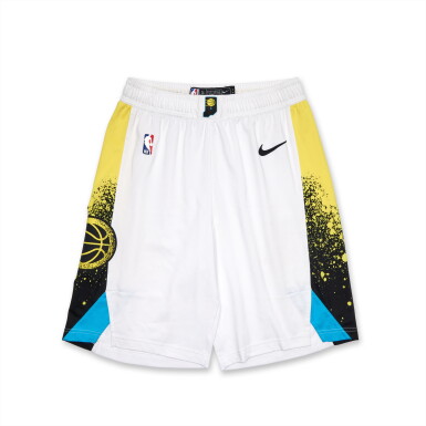 View full screen - View 1 of Lot 58. Andrew Nembhard Indiana Pacers 2025 NBA Playoffs Eastern Conference Semifinals Game Worn City Edition Shorts | Games 3 & 4 | Matched to 5 Playoff Games .