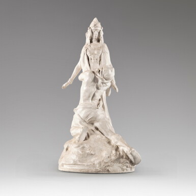 View full screen - View 1 of Lot 29. Salammbô chez Matho | Matho kneeling before Salammbô.