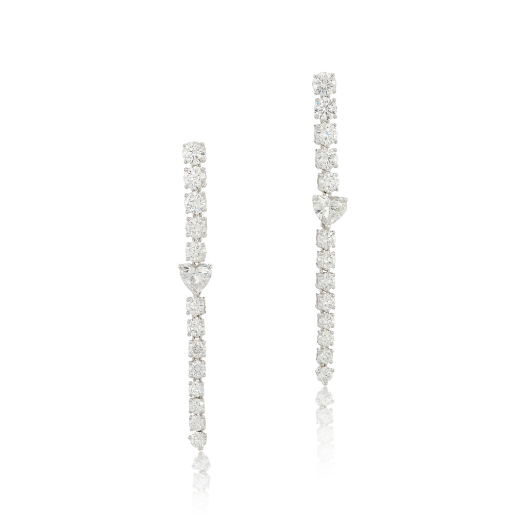 View full screen - View 1 of Lot 1. Diamond Earrings .