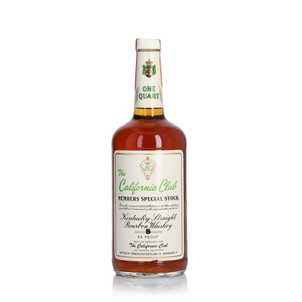 View full screen - View 1 of Lot 316. The California Club Members 8 Year Old Special Stock 86 Proof NV (1 Quart).