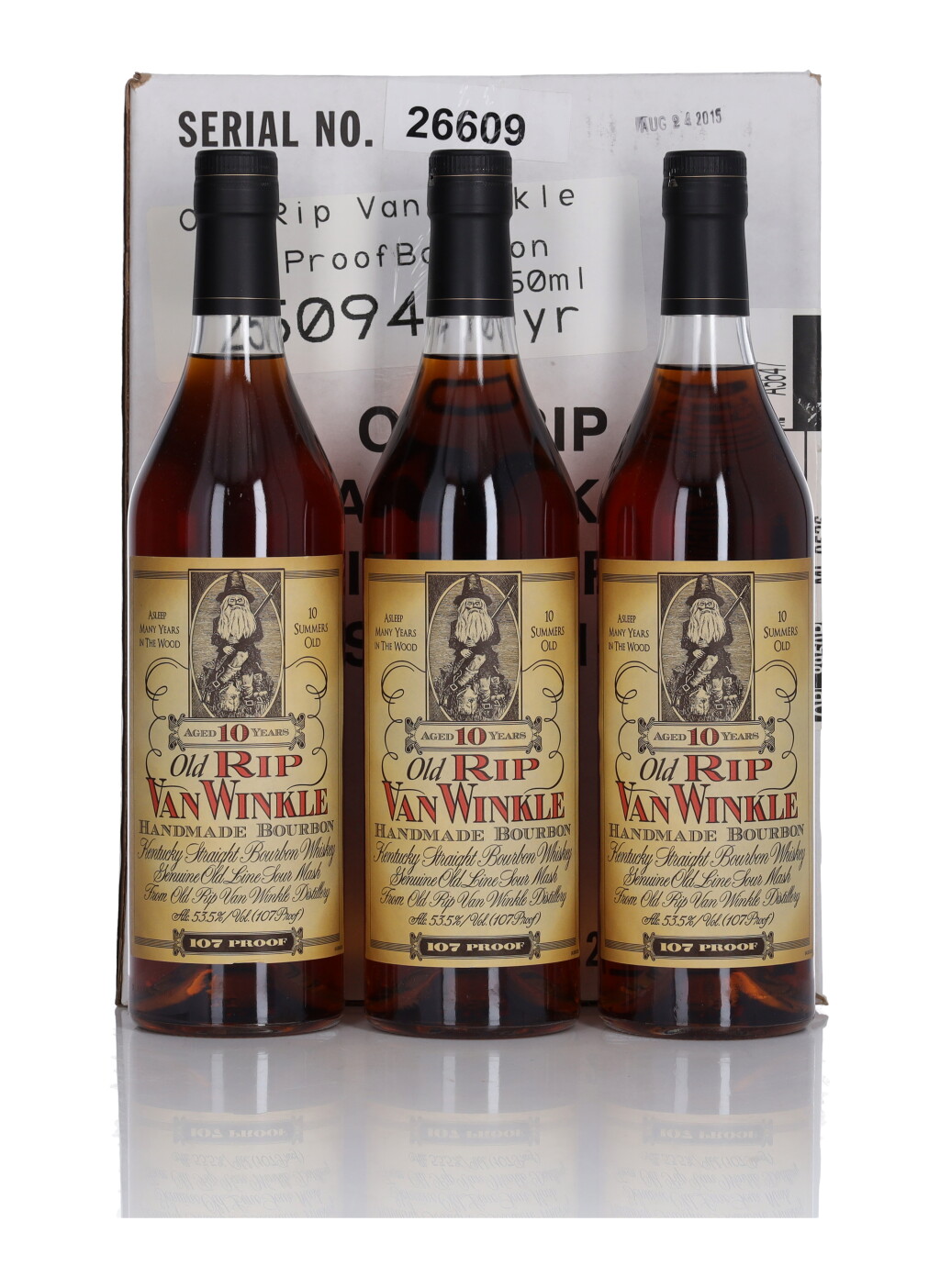 View full screen - View 1 of Lot 89. Old Rip Van Winkle 10 Year Old 107 Proof NV (3 Bottles 75cl).