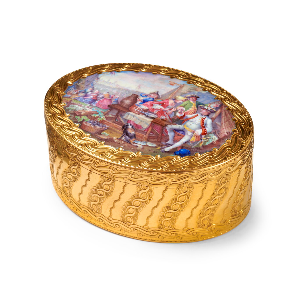 View full screen - View 1 of Lot 1081. A gold and enamel snuff box, Vienna, late eighteenth century.