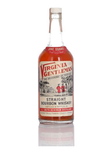 View full screen - View 1 of Lot 155. A. Smith Bowman Virginia Gentleman 4 Year Old 90 Proof NV (1 Bottle Quart).