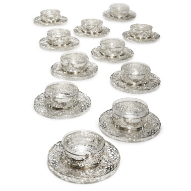 View full screen - View 1 of Lot 125. A Set of Eleven American Silver Dessert Bowls and Stands, Black, Starr and Frost, New York, Early 20th Century.