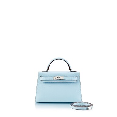 View full screen - View 1 of Lot 8389. Blue Brume Epsom Mini Kelly II 20 Palladium Hardware, 2021.