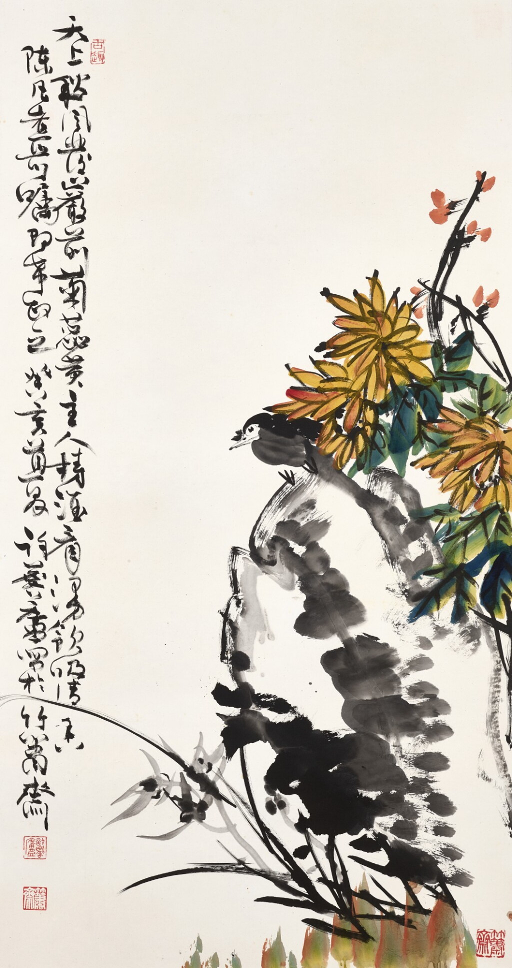 View full screen - View 1 of Lot 2570. Xu Linlu 許麔廬 | Chrysanthemums 秋菊幽蘭.