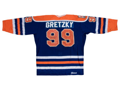View full screen - View 1 of Lot 34. 1979-80 Wayne Gretzky Edmonton Oilers Game Used, Photo Matched & Signed Rookie Season Road Jersey (Meigray & JSA).