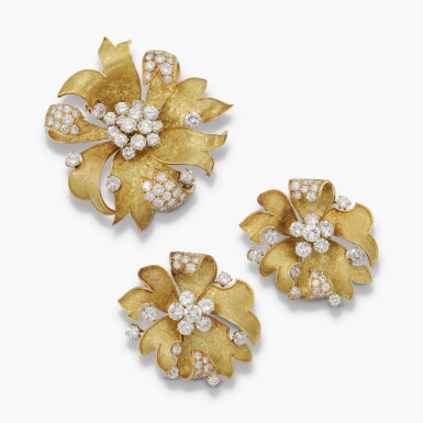 View full screen - View 1 of Lot 830. Gold and Diamond Demi-Parure .