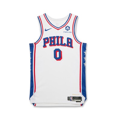 View full screen - View 1 of Lot 189. Tyrese Maxey Philadelphia 76ers 2024-2025 Game Worn Association Edition Jersey .