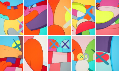 View full screen - View 1 of Lot 608. KAWS | NO REPLY (A COMPLETE SET OF TEN PRINTS) 沒回覆(一套十幅).