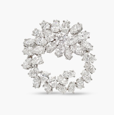 View full screen - View 1 of Lot 1219. Diamond Brooch | 蒂芙尼 | 鑽石 胸針.