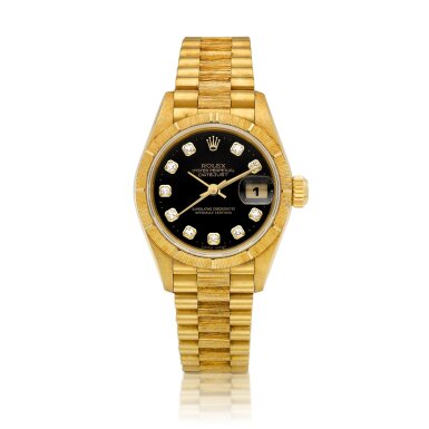View full screen - View 1 of Lot 8890. DateJust, Reference 79278 | A yellow gold and diamond-set wristwatch with date and bracelet, Circa 1999 | 勞力士 | DateJust 型號79278 | 黃金鑲鑽石鏈帶腕錶,備日期顯示,約1999年製.