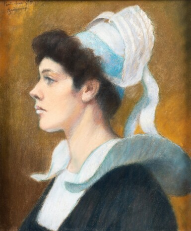 View full screen - View 1 of Lot 78. A young girl from Pont-Aven | Jeune fille de Pont-Aven.
