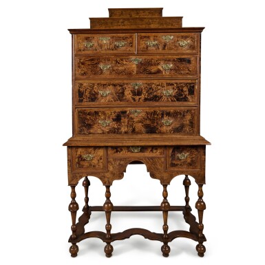 View full screen - View 1 of Lot 306. A William and Mary High Chest of Drawers, Boston, Massachusetts, circa 1725.