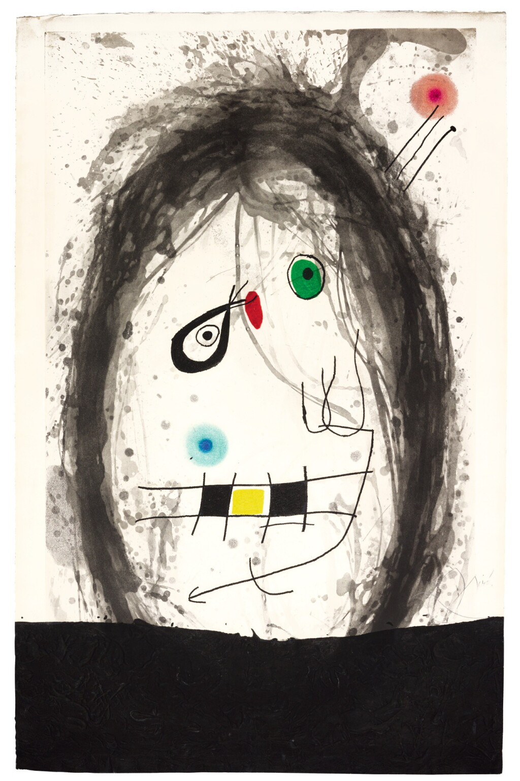 View full screen - View 1 of Lot 107. JOAN MIRÓ | L'EXILÉ NOIR (D. 497).