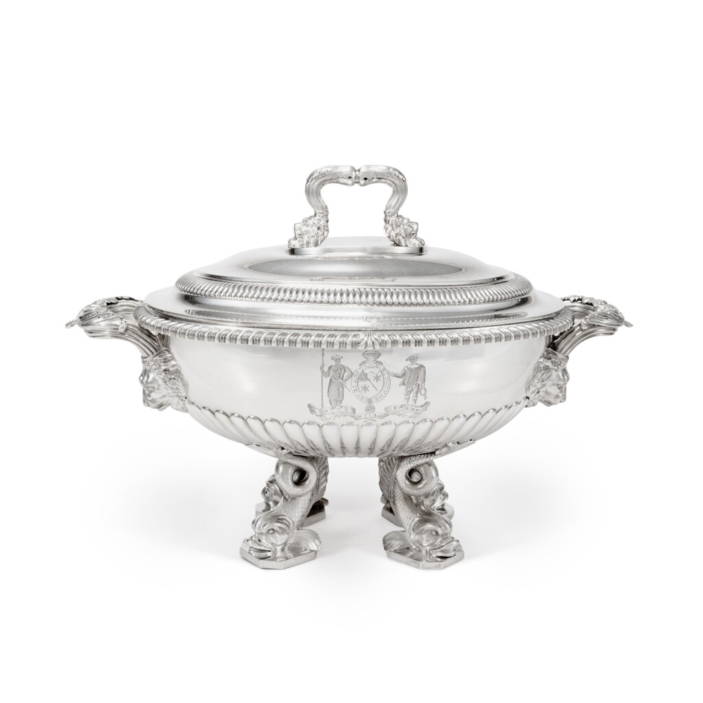 View full screen - View 1 of Lot 100. A George III Silver Soup Tureen and Cover of Indian and Indonesian Interest, Paul Storr, London, 1809.