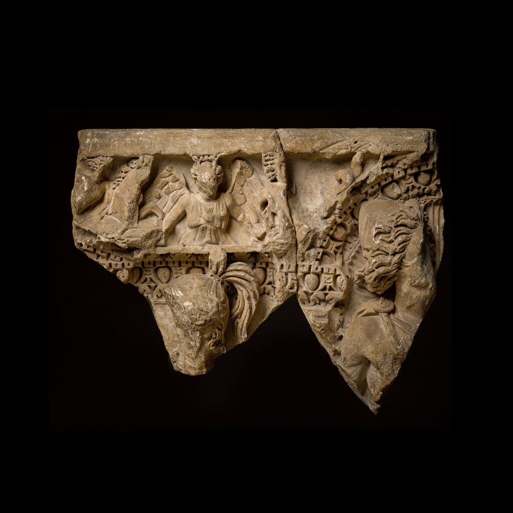 View full screen - View 1 of Lot 84. A Roman Marble Column Sarcophagus Fragment, Asia Minor, circa A.D. 250-260.