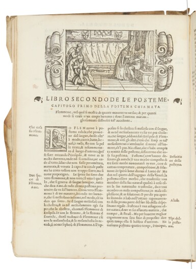 View full screen - View 1 of Lot 1546. Vigo, Pratica universale in cirugia, Venice, Pietro Nicolini da Sabbio for Federico Torresano, 1550 (1549), contemporary limp vellum.