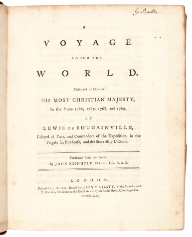 View full screen - View 1 of Lot 61. Bougainville | A voyage round the world, 1772.