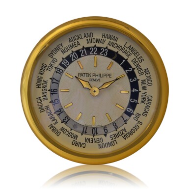 View full screen - View 1 of Lot 470. Gilt brass world time wall clock Circa 2000.