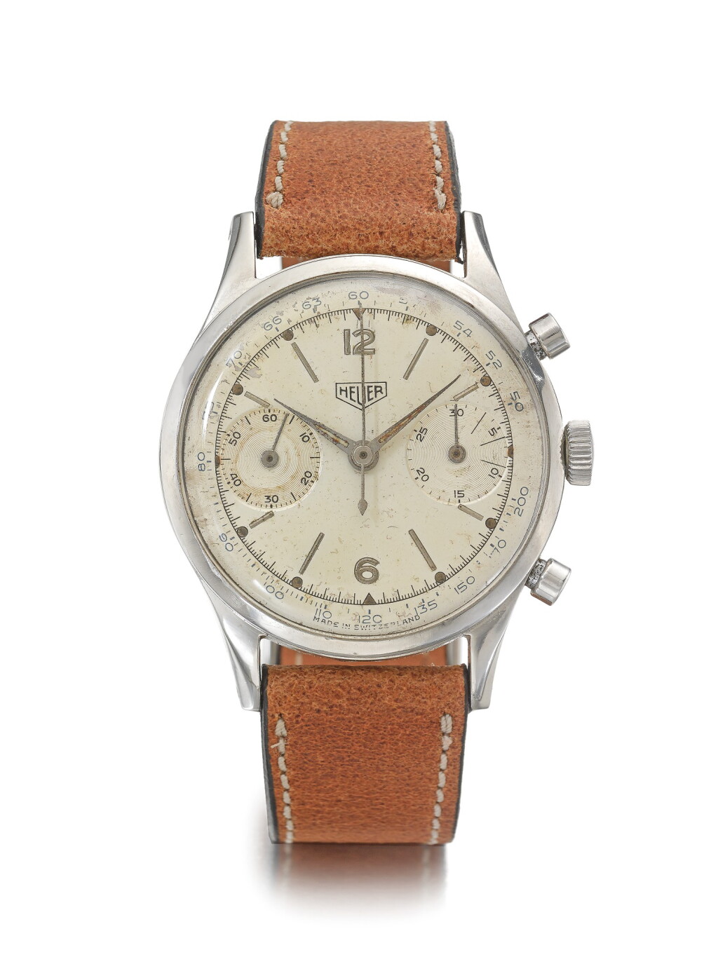 View full screen - View 1 of Lot 31. HEUER | A STAINLESS STEEL CHRONOGRAPH WRISTWATCH CIRCA 1970.