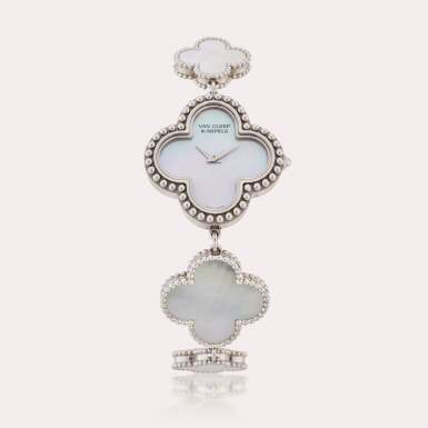 View full screen - View 1 of Lot 370. Reference 336674 Alhambra | A white gold and mother-of-pearl bracelet watch, Circa 2015.