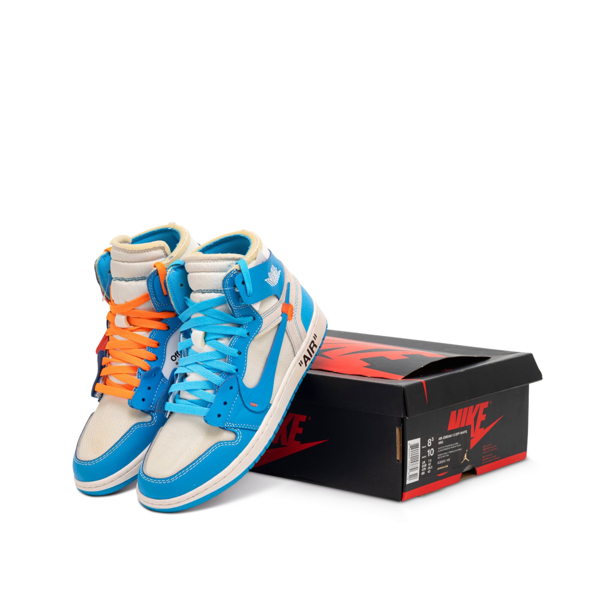 Virgil Abloh Signed and Designed Nike Air Jordan 1 x OFF-WHITE Retro High OG âUNCâ | Size 8.5