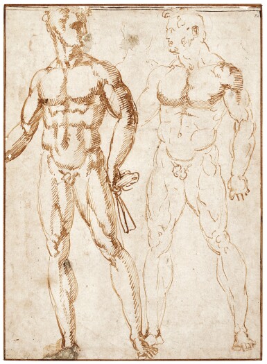 View full screen - View 1 of Lot 21. BACCIO BANDINELLI | TWO NUDES, ONE HOLDING A CLOTH.