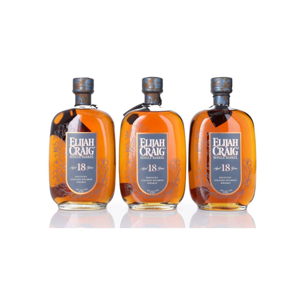 View full screen - View 1 of Lot 209. Elijah Craig Single Barrel 18 Year Old 45.0 abv NV (3 BT 75cl).