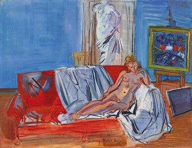 View full screen - View 1 of Lot 205. Nu couché dans l'atelier de la rue Jeanne-d'Arc.