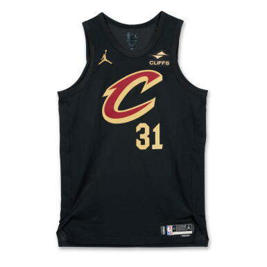 View full screen - View 1 of Lot 70. Jarrett Allen Cleveland Cavaliers 2024-2025 Emirates NBA Cup Game Worn Statement Edition Jersey | Double-Double.