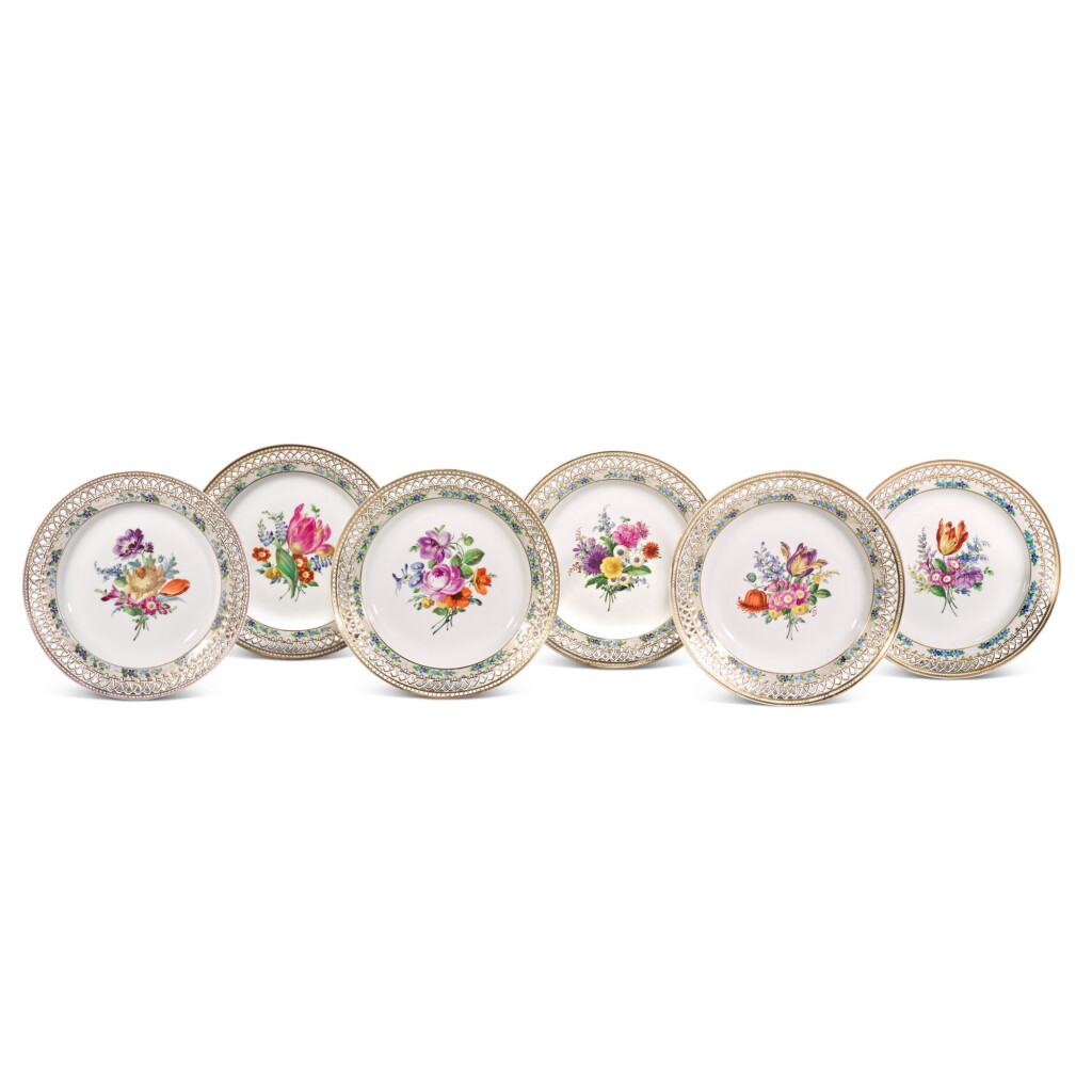 View full screen - View 1 of Lot 131. Six Berlin (K.P.M.) pierced plates, various dates, early 19th century.