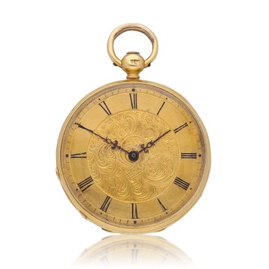 View full screen - View 1 of Lot 149. Barwise No. 11/345 A small gold open-faced duplex watch 1840.