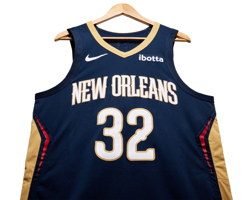 View full screen - View 1 of Lot 188. E.J. Liddell New Orleans Pelicans 2024 NBA Playoffs Western Conference Round 1 Game Worn Icon Edition Jersey | Game 1.