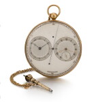BREGUET | AN IMPORTANT AND LARGE EXPERIMENTAL GOLD PRECISION WATCH OF ROYAL PROVENANCE CONSTRUCTED ON THE PRINCIPLES OF RESONANCE WITH TWO DIALS AND TWO MOVEMENTS EACH WITH LEVER ESCAPEMENTS AND SECONDS INDICATIONS NO. 2788 'MONTRE À DEUX MOUVEMENTS' PRODUCTION BEGUN IN 1812, SOLD TO THE PRINCE REGENT ON 2 OCTOBER 1818 FOR £350