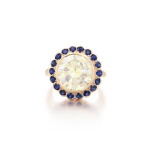 Bague diamant et saphirs