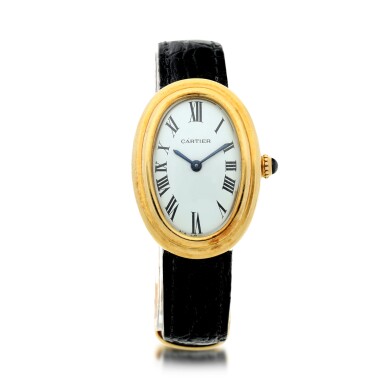 View full screen - View 1 of Lot 69. BAIGNOIRE A YELLOW GOLD LADY'S WRISTWATCH, CIRCA 1960.
