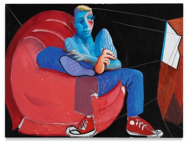 View full screen - View 1 of Lot 130. Ian Watching Television.