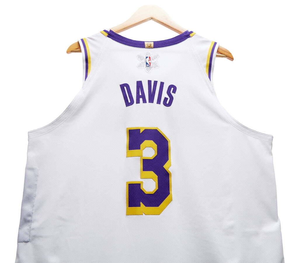View full screen - View 1 of Lot 26. Anthony Davis ‘Christmas Day’ Los Angeles Lakers 2024-2025 Game Issued Association Edition Jersey .