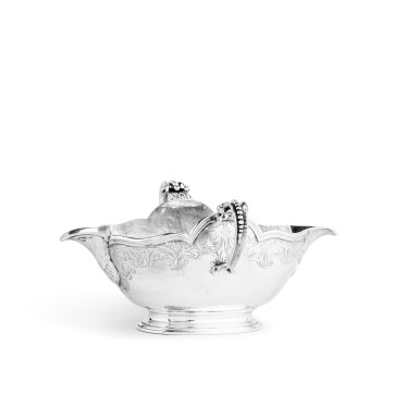 View full screen - View 1 of Lot 86. A Belgian silver sauceboat, by Joseph-André Dupont, Liège, 1740.