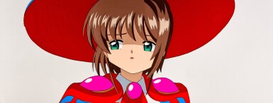 View full screen - View 1 of Lot 111. Sakura in Prince Costume (Episode 42) Animation Cel with Douga | 穿王子裝的小櫻(第42集)賽璐璐及線稿.